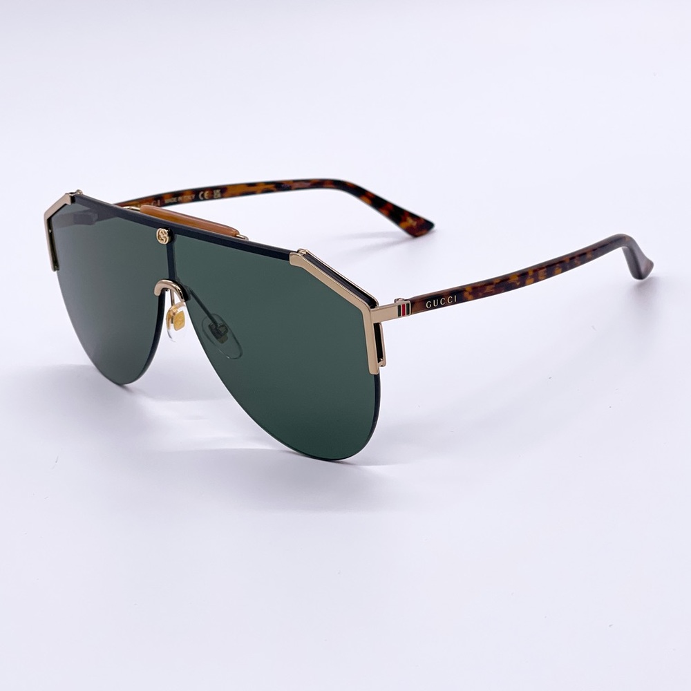 NEW GUCCI GG0584S 002 UNISEX SHIELD SUNGLASSES GUCCI GG0584S GREEN - Picture 4 of 11